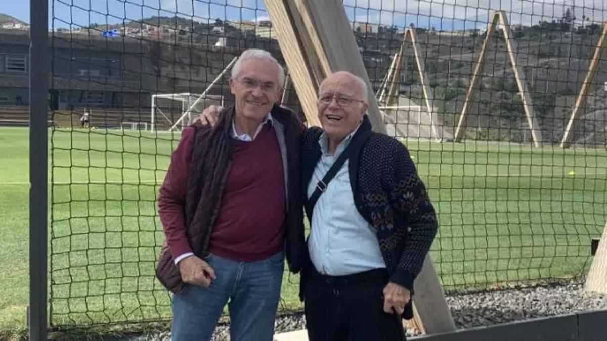 Paco García Caridad y Segundo Almeida en Barranco Seco, hace unos años