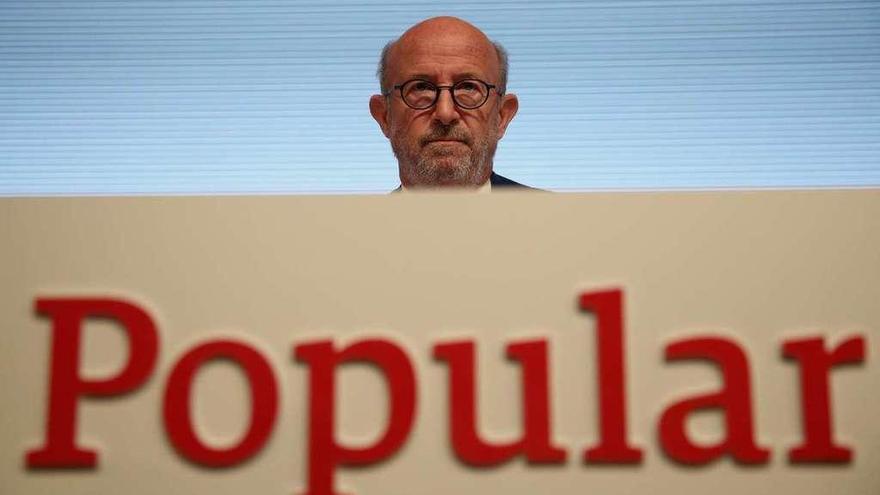 El presidente de Banco Popular, Emilio Saracho, en la última junta de accionistas. // Juan Medina