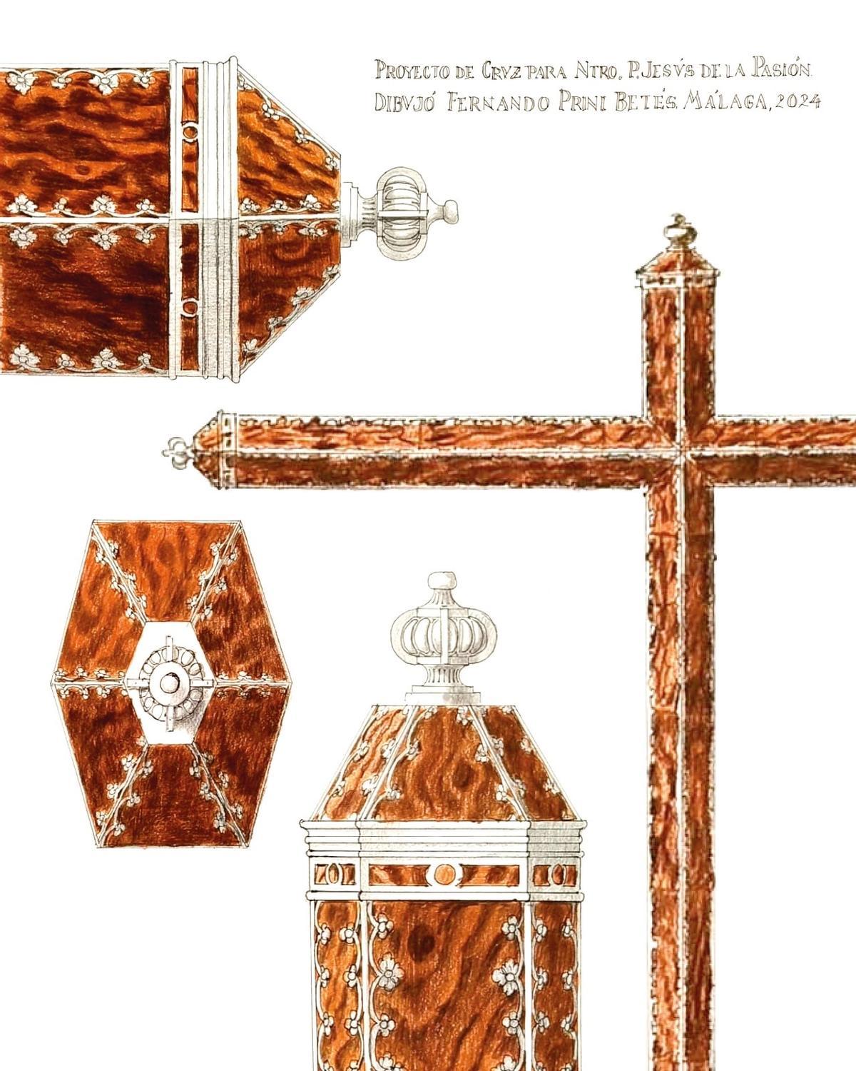 Diseño de la nueva cruz para Jesús de la Pasión, de Fernando Prini.