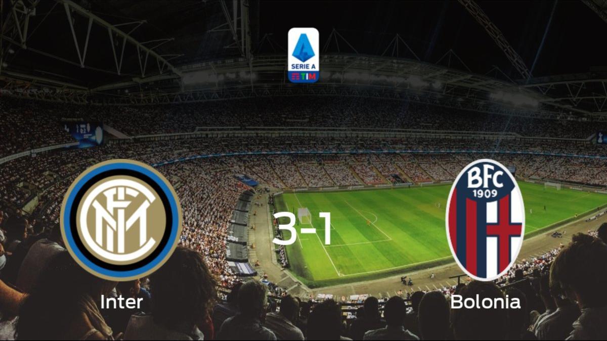 El Inter suma tres puntos tras vencer 3-1 al Bolonia