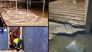 Las fuertes mareas y olas causan daños en la playa de Las Canteras y en San Cristóbal
