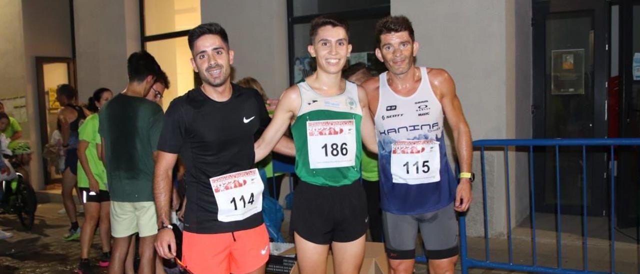 Jesús Miguel Jiménez, Carlos Barbero y Juan Jesús Reca, tras acabar la carrera de Belalcázar