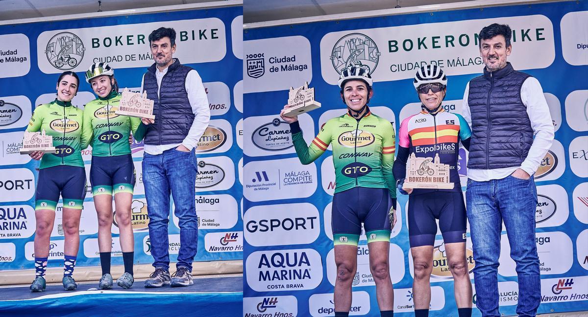 El podio de las pruebas femeninas absolutas y de gravel.