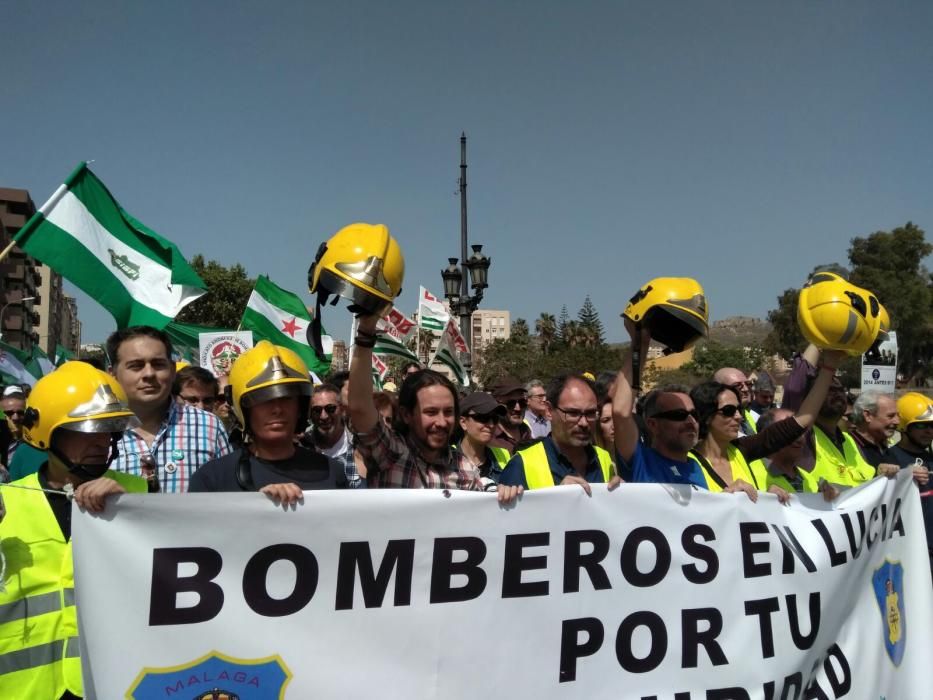 Manifestación de los bomberos de Málaga