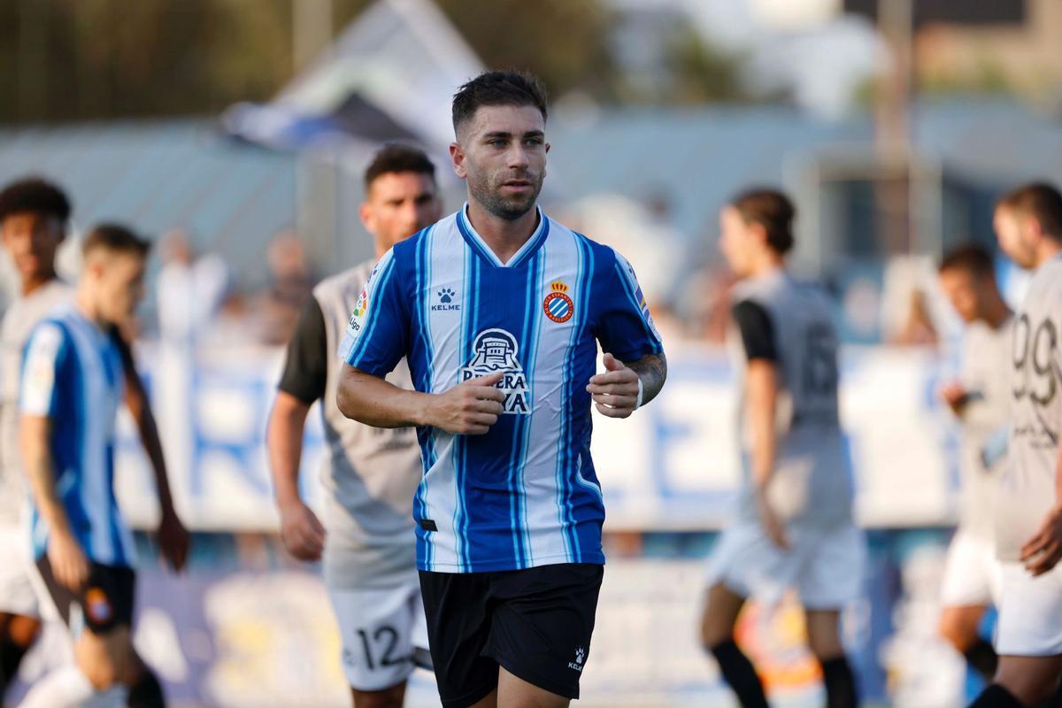 Adri Embarba, en un amistoso de pretemporada