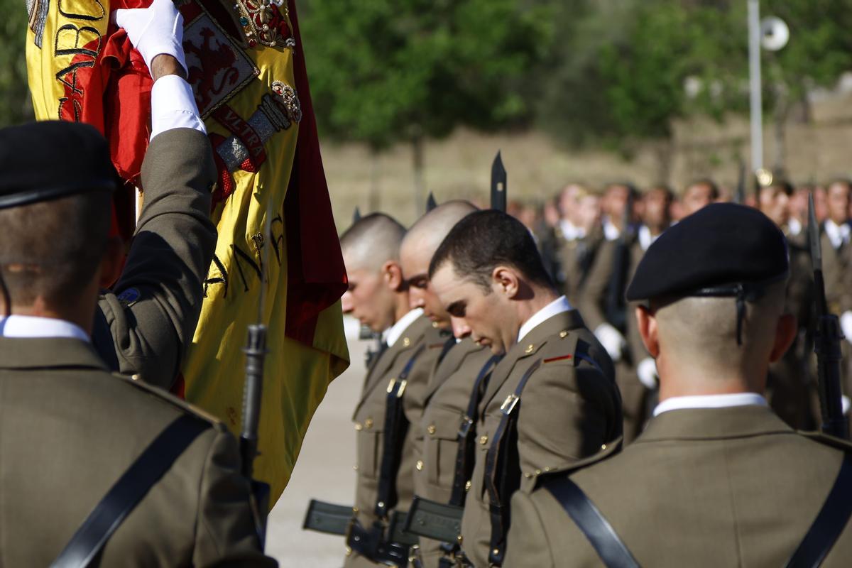 Soldados durante la ceremonia celebrada este viernes en Santa Ana.
