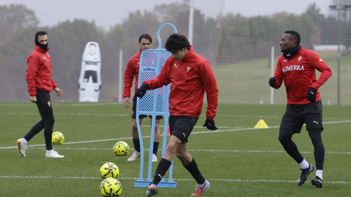 Entrenamiento del Sporting.