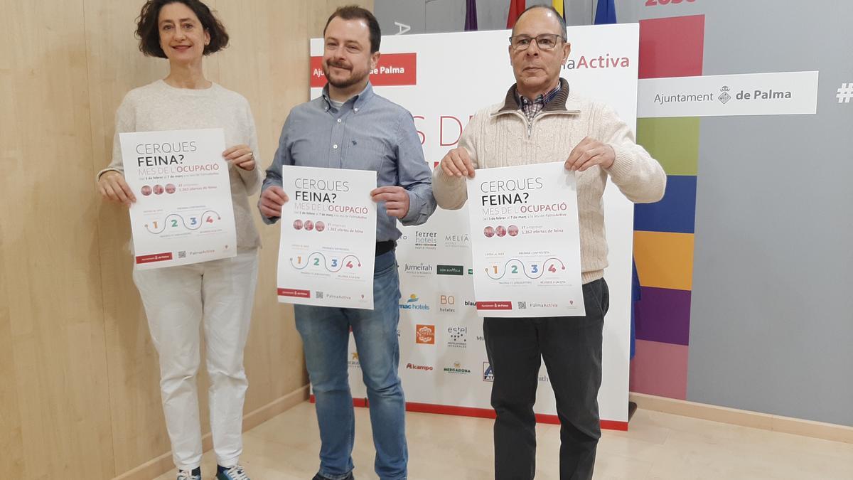 Gabrielle Ripoll, Miquel Carranza y Jordi Vilà han presentado esta mañana el Mes de l'Ocupació.