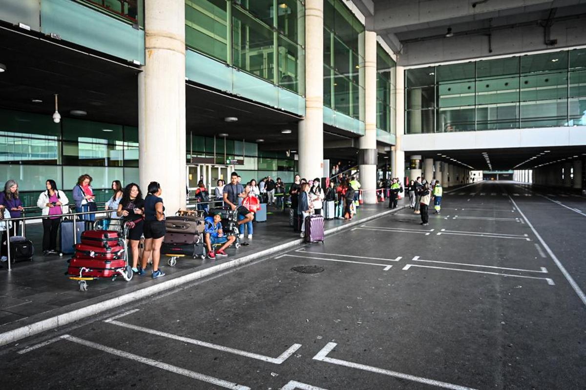 Protesta de taxis en el aeropuerto de Barcelona