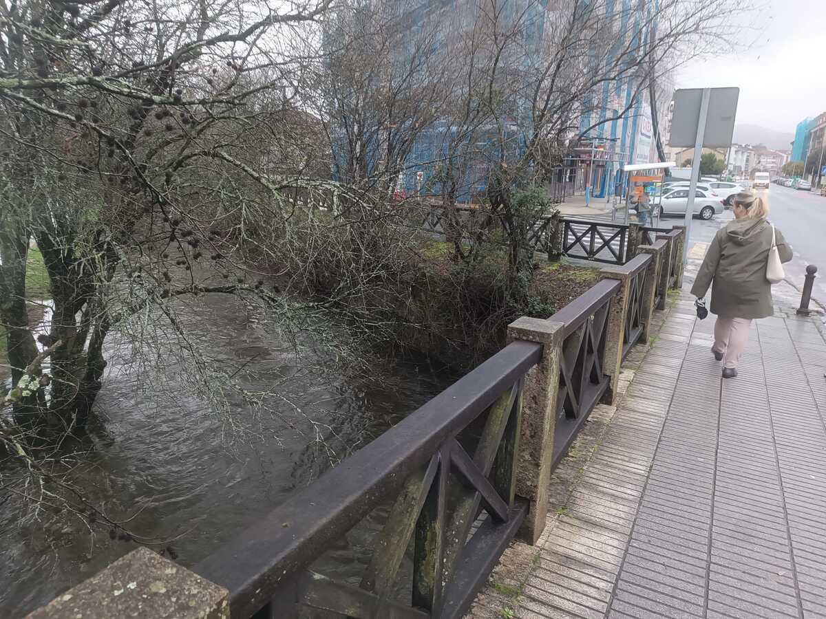 Estado del Rego dos Pasos, afluente del Sar, este miércoles en Bertamiráns