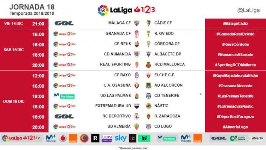 El Deportivo-Real Zaragoza, el domingo 16 de diciembre a las 18:00