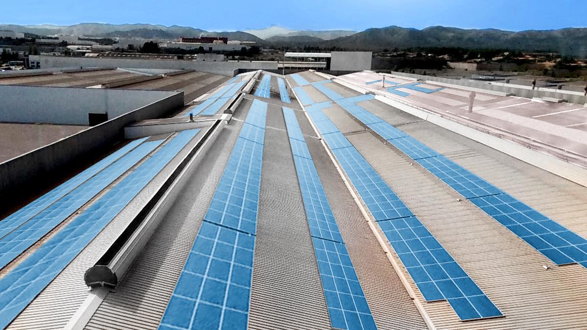Vista de las instalaciones de Ceracasa, dotadas con una cubierta solar de aprovechamiento energético.