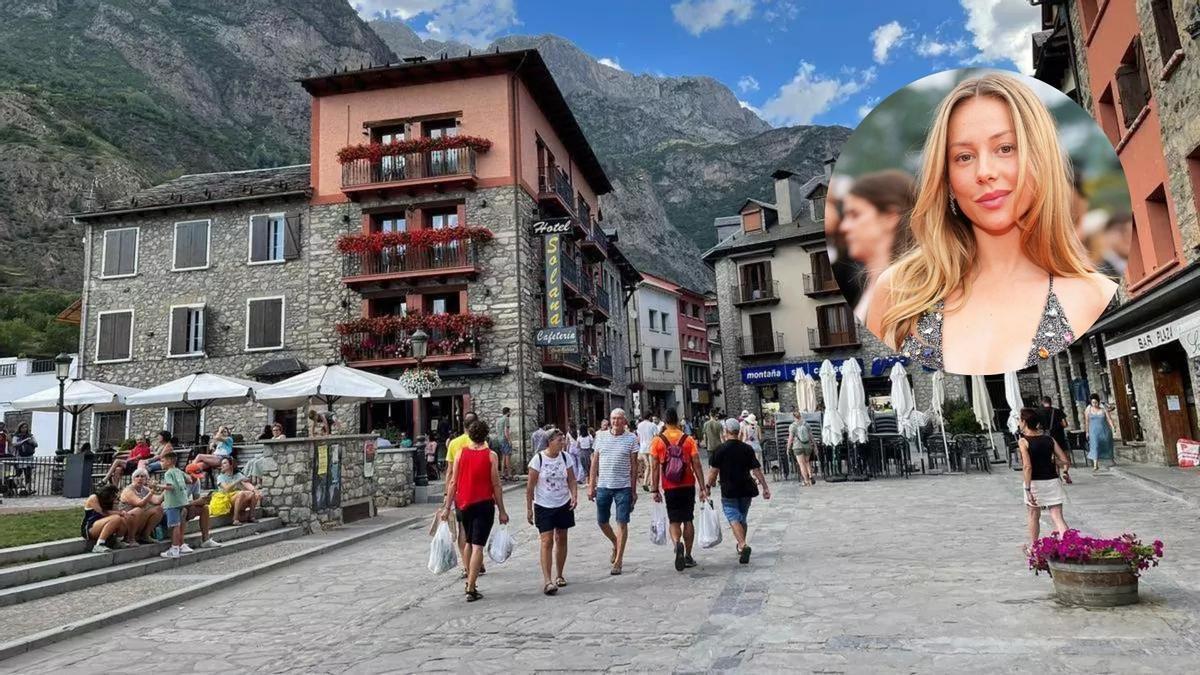 Vistas de una de las plazas del pueblo 'de la infancia' de Ester Expósito en el Pirineo