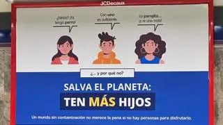 "Salva el planeta, ten más hijos": los polémicos carteles publicitarios aparecidos en el Metro de Madrid