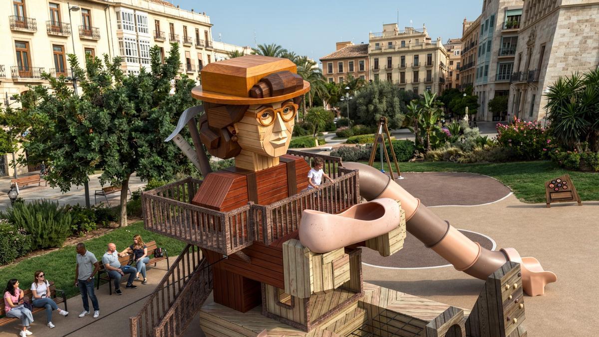 L'Espai Hispanitas en Petrer se convierte en el primer parque infantil europeo hecho con restos de calzado