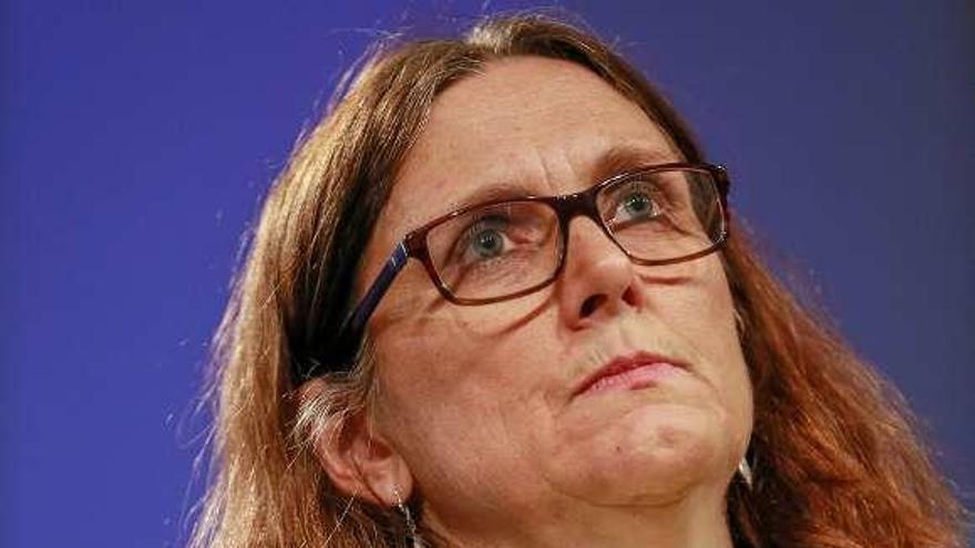 La comisaria de Comercio de la UE, Cecilia Malmström, ayer.