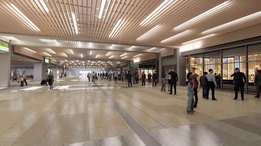 Imagen virtual del futuro vestíbulo de la estación de Chamartín