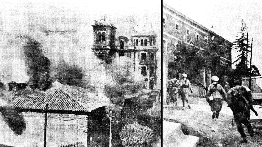 Oviedo, a sangre y fuego: las tropas africanas desalojan a los revolucionarios, mientras arde la Universidad
