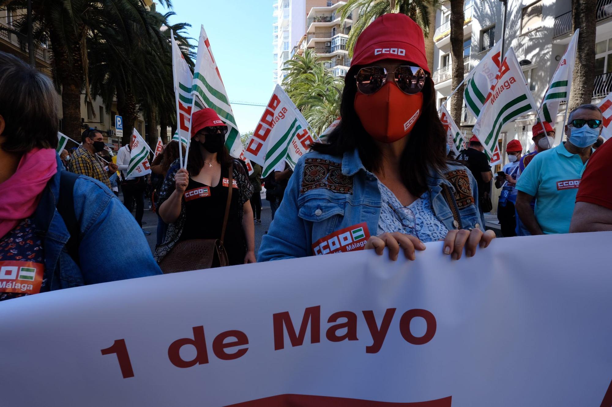 Manifestación del Primero de Mayo en Málaga capital