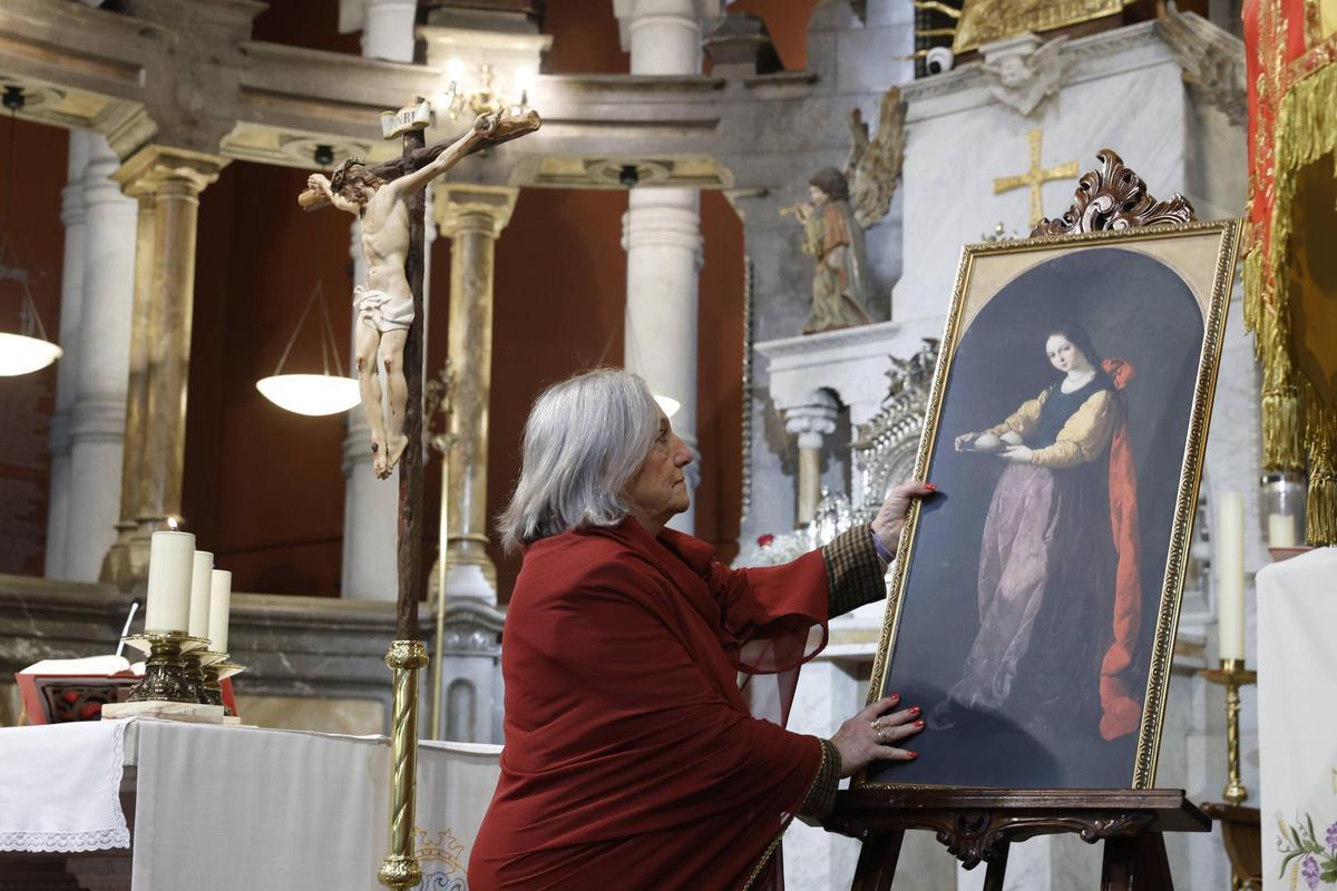 La misa en la basílica de Gijón en honor de Santa Águeda, en imágenes
