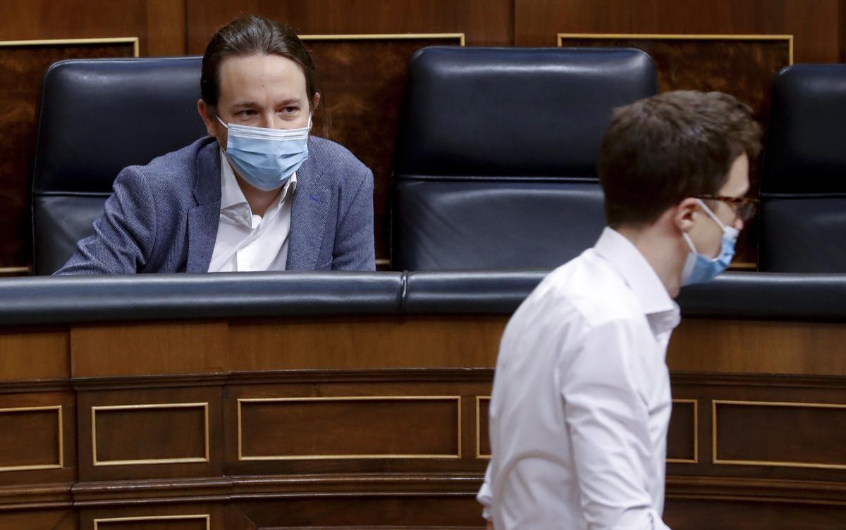 Pablo Iglesias e Íñigo Errejón en el Congreso de los Diputados en el mayo pasado
