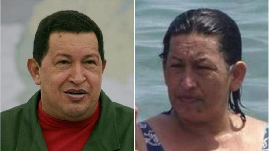 La mujer guarda un increíble parecido con Chávez.