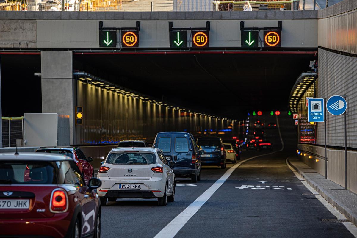 El túnel de Glòries de Barcelona el día de su estreno parcial en noviembre de 2021