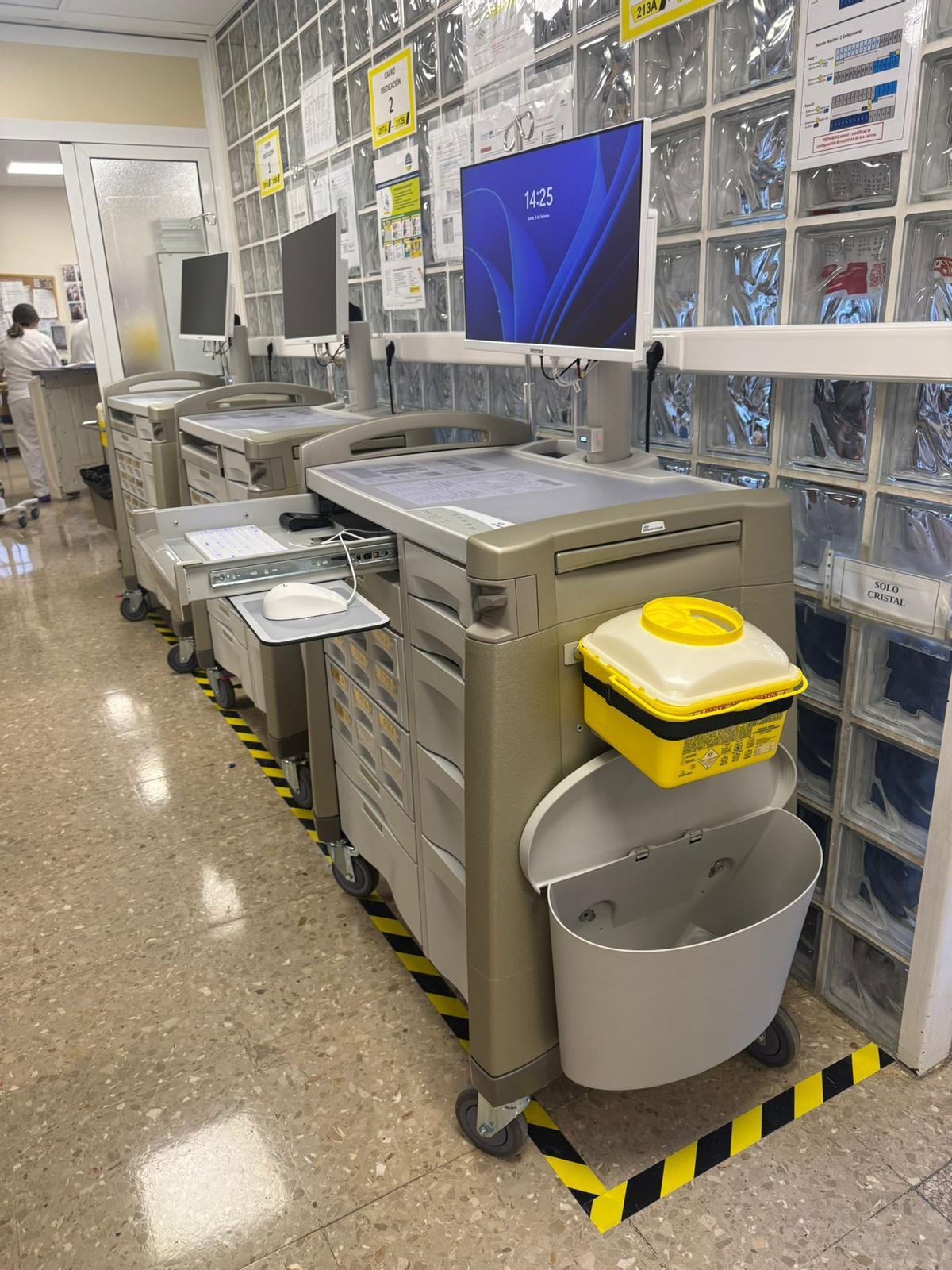 Unidades de medicación en el hospital de Xàtiva.