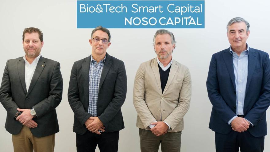 Daniel Prieto, Santiago Domínguez y Pablo Álvarez, general partners de Bio&amp;Tech, junto a Tomás Pérez, CEO de Noso Capital /CEdida