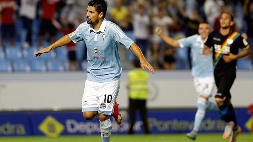 Nolito celebra un gol en Balaídos. //Marta G. Brea