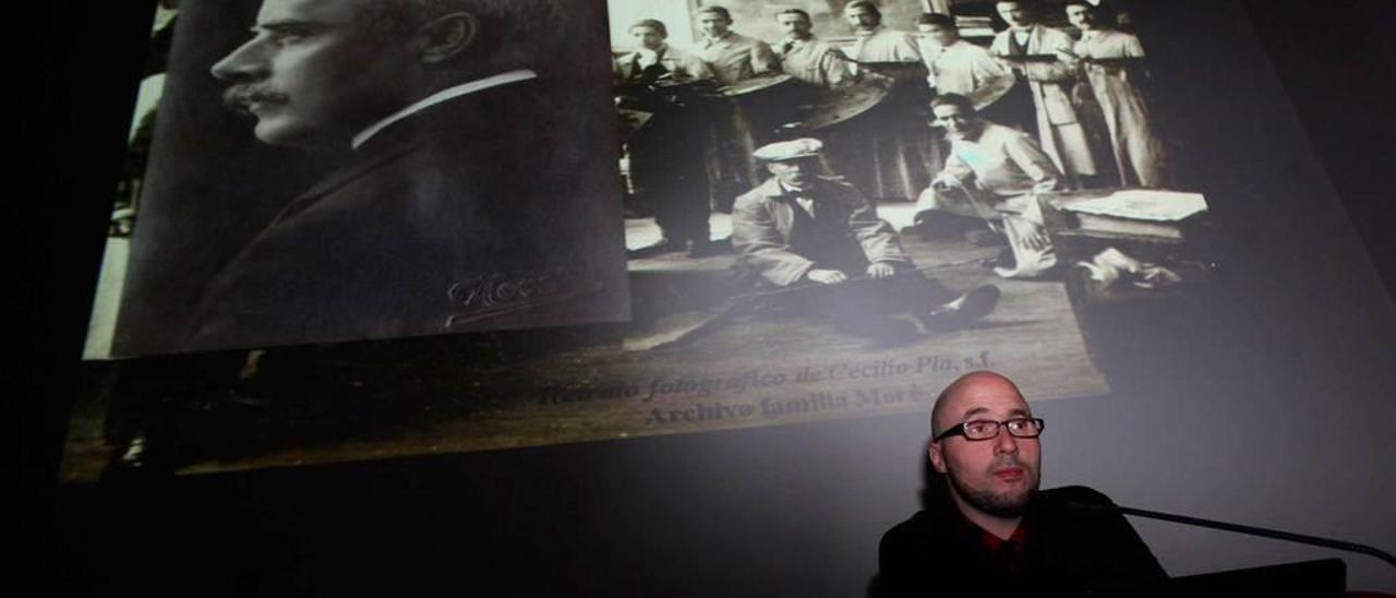 Juan Carlos Aparicio, durante su charla en el Club LA NUEVA ESPAÑA de Gijón.