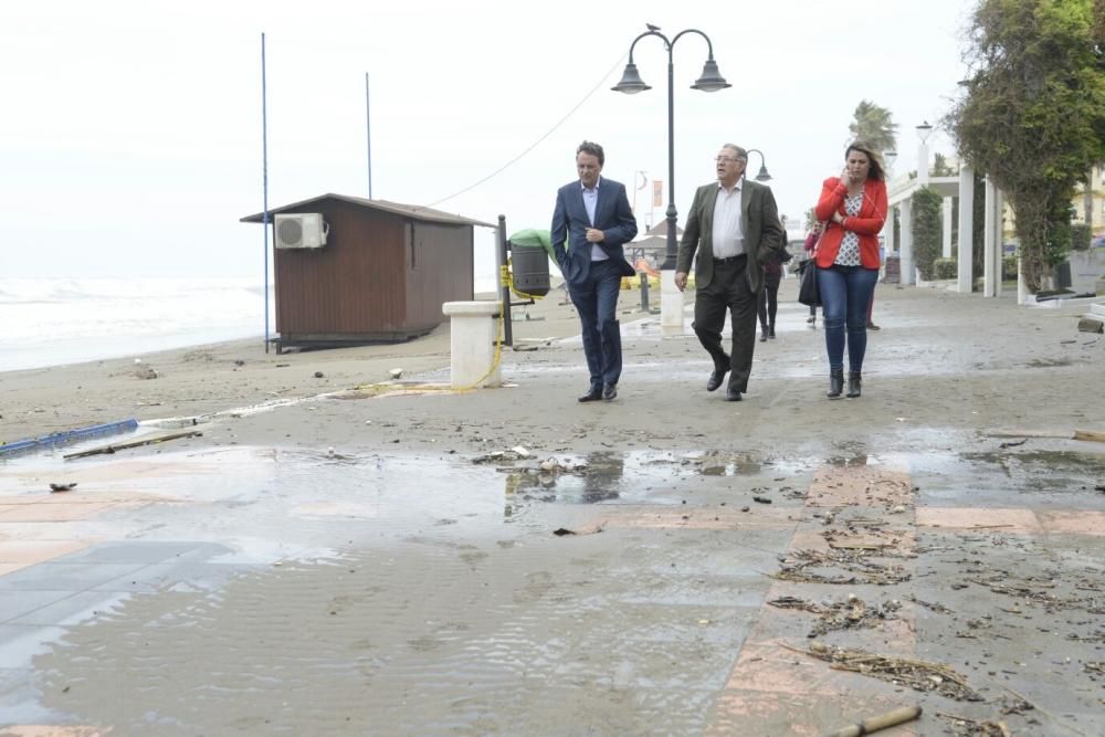 Efectos del temporal en las playas de Torremolinos (Carihuela, Playamar y Los Álamos)