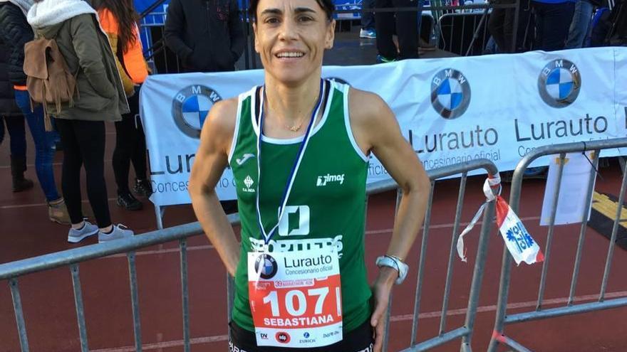Sebastiana Llabrés, ayer tras acabar el maratón.