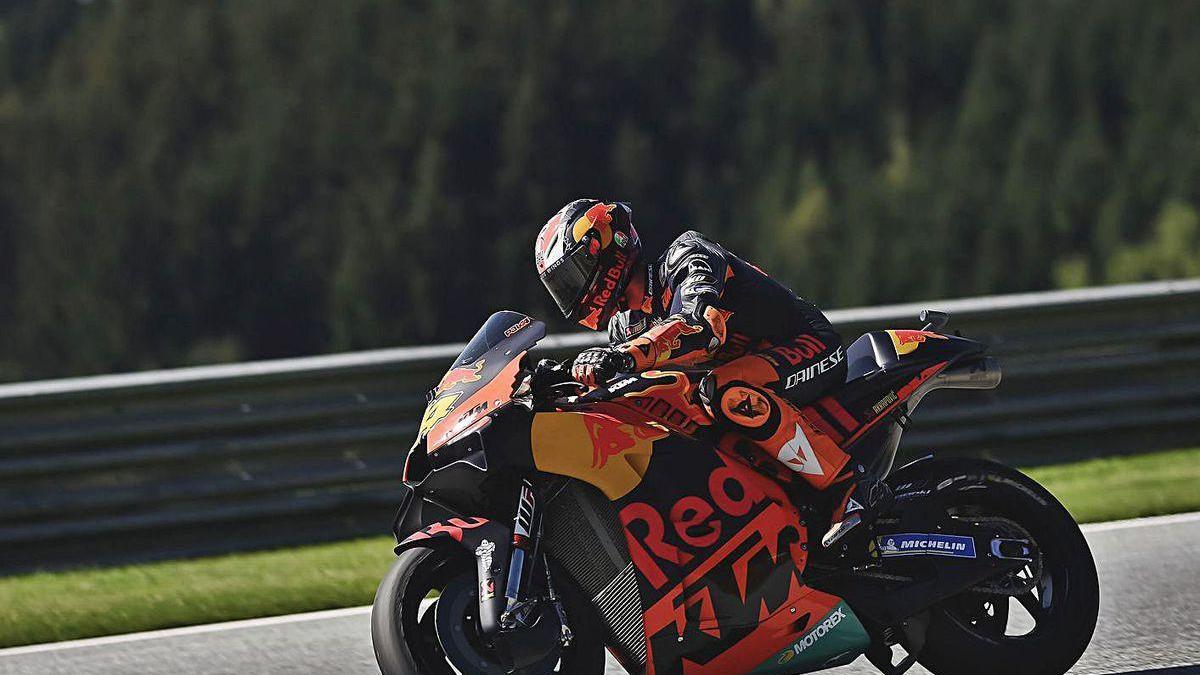 Pol Espargaró, durante la sesión de calificación de ayer en el circuito Red Bull Spielberg.