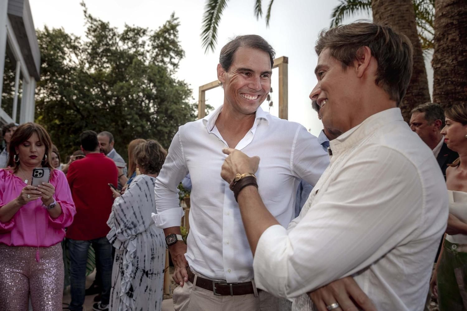 Rafa Nadal y Carlos Baute en la inauguración del Hotel Zel.