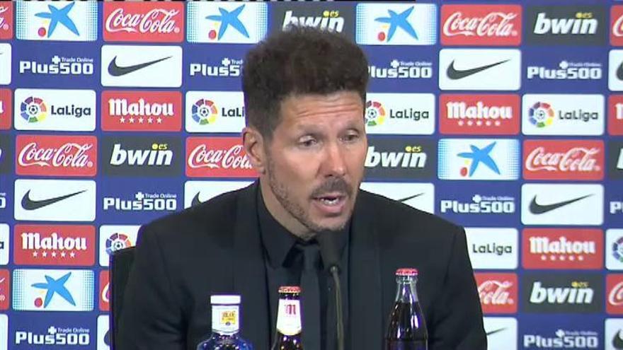 Simeone: "Cuando aparecen los goles los partidos se ponen de cara"