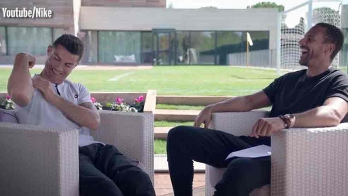 Cristiano Ronaldo, durante la entrevista con Rio Ferdinand