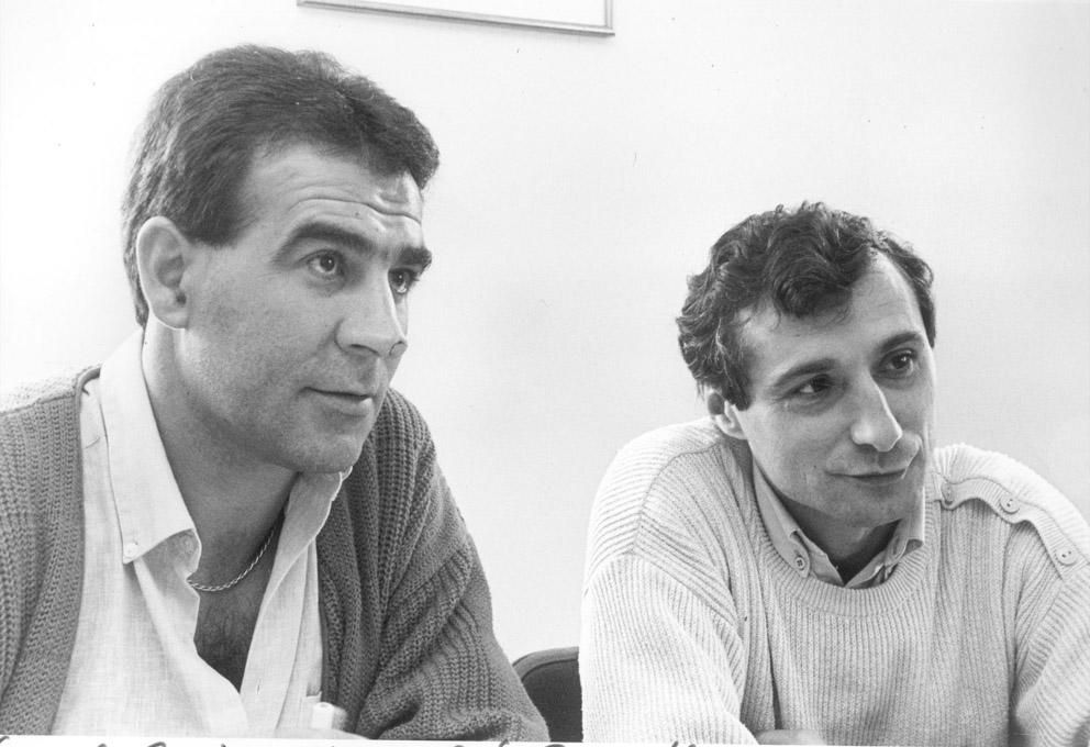 Con Manolo García, de UGT, en 1989