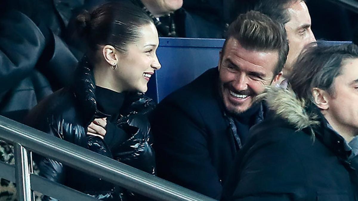 Las risas entre Bella Hadid y David Beckham en París