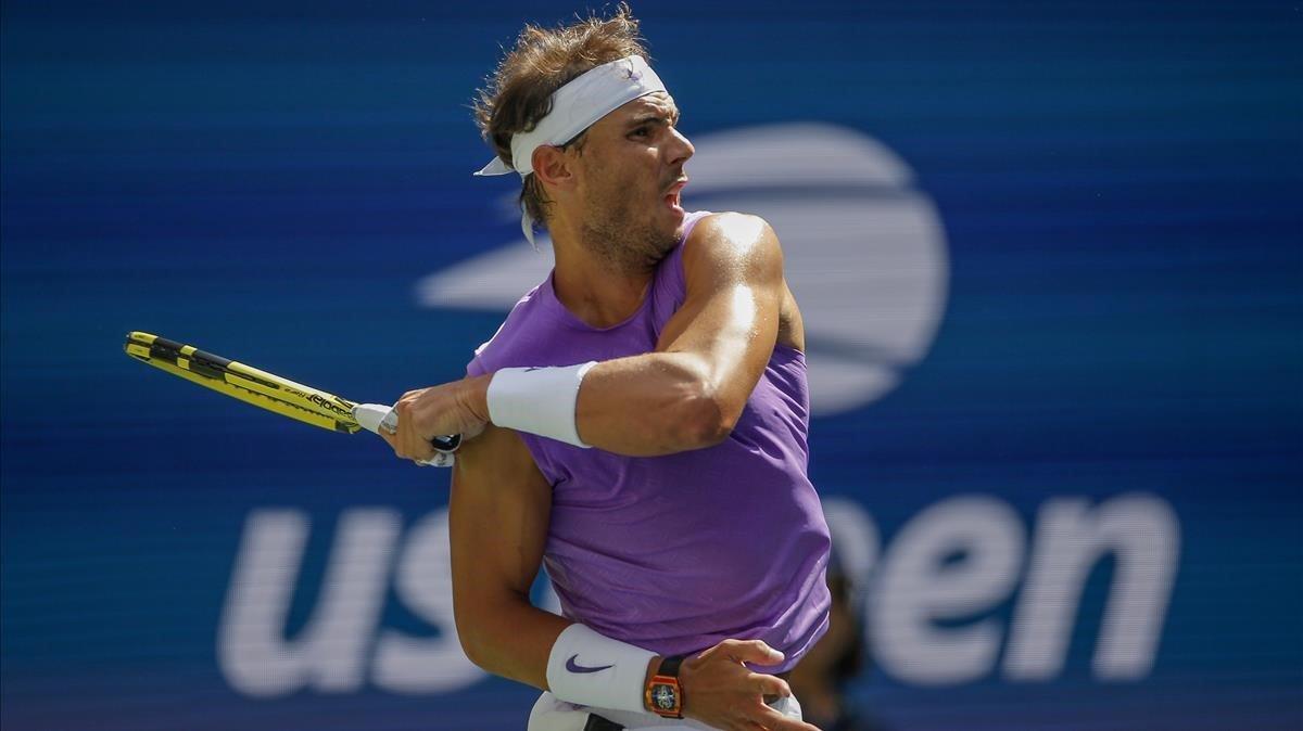 aguasch49649598 rafael nadal  of spain  returns a shot to hyeon chung  of so190831213126