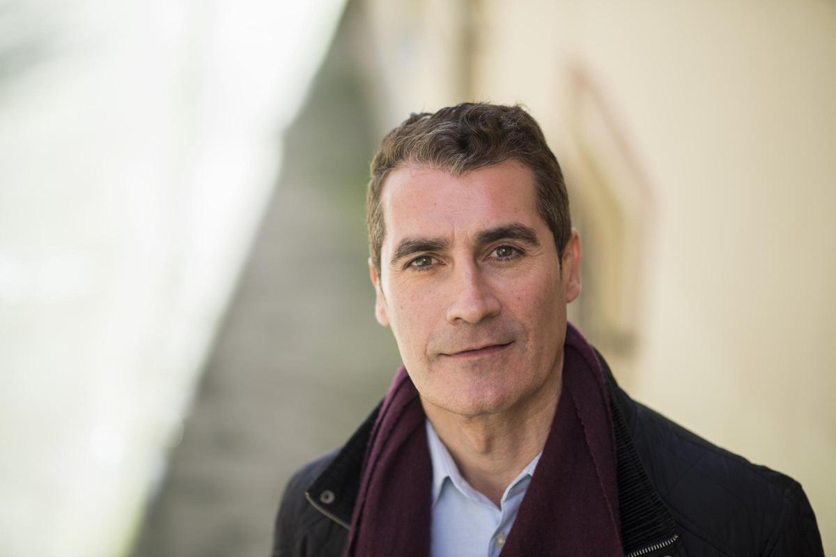 Sergio Pérez después de la entrevista con El Periódico Extremadura.