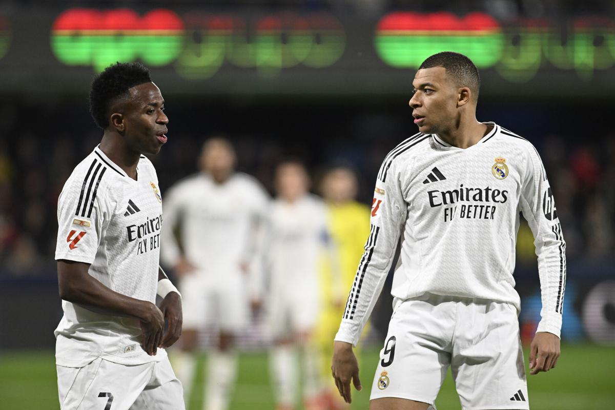 Vinicius Jr y Kylian Mbappé, en un partido del Madrid
