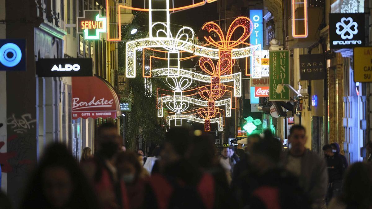 Alumbrado navideño en Santa Cruz de Tenerife.