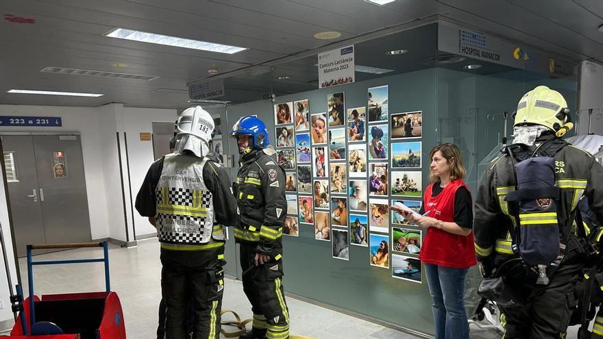 El Hospital de Manacor acoge un simulacro de incendio para mejorar la respuesta de los servicios de emergencias