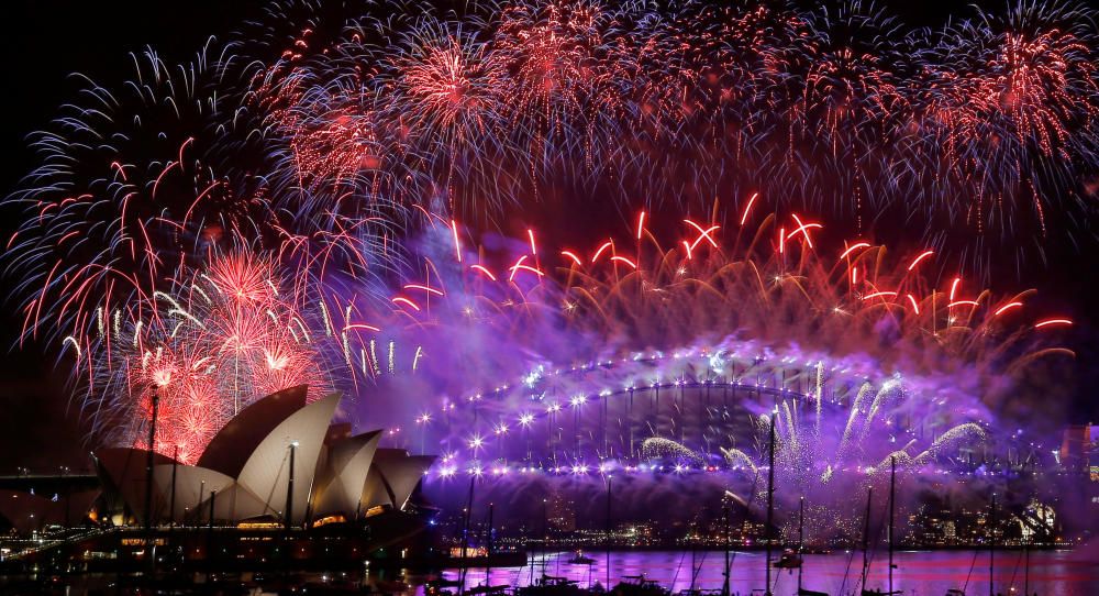 Fuegos artificiales en el Año Nuevo de Sydney.