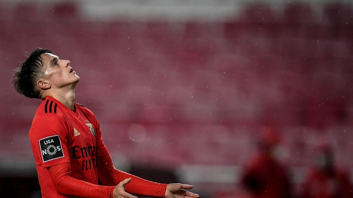 Franco Cervi, en un partido con el Benfica