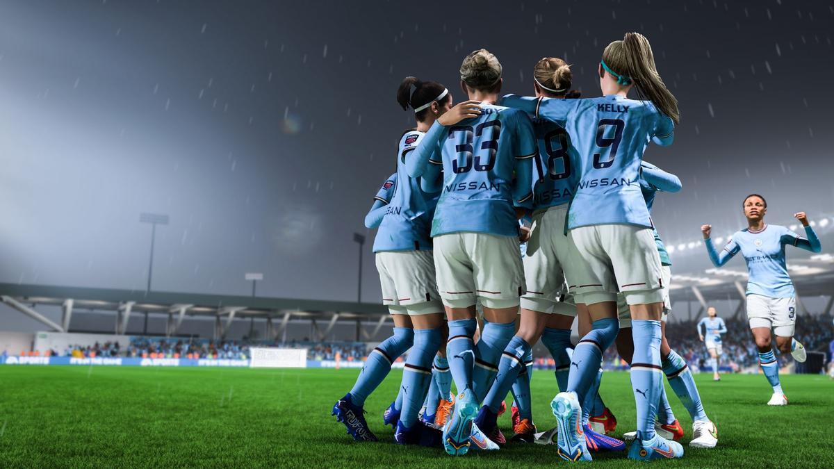Fotograma del FIFA 23 de un partido del Manchester City femenino.