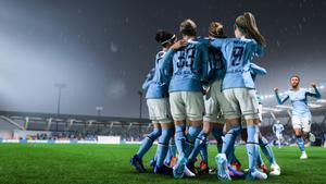 Fotograma del FIFA 23 de un partido del Manchester City femenino.