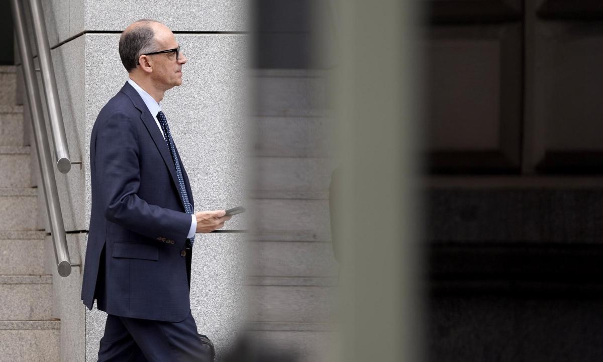 El inspector jefe Manuel Morocho, a la salida de la Audiencia Nacional.