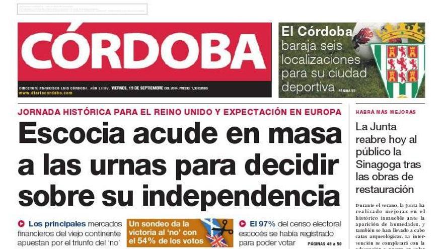 La portada de CÓRDOBA